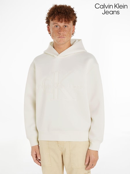 Calvin Klein Jeans Scuba White Hoodie (E24396) | €79