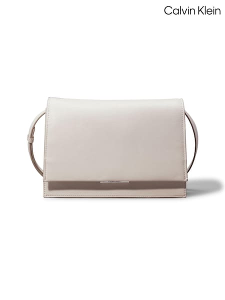 Calvin Klein Grey Linear Shoulder Bag (E24397) | AED378