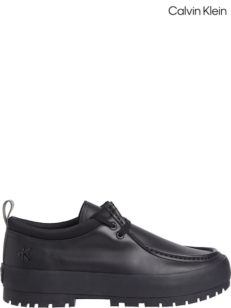 Calvin Klein Black Lugged Hybrid Apron Lace-Up Shoes (E24416) | €95