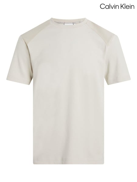 Calvin Klein Brown 100% Cotton Mix Media T-Shirt (E24446) | €49