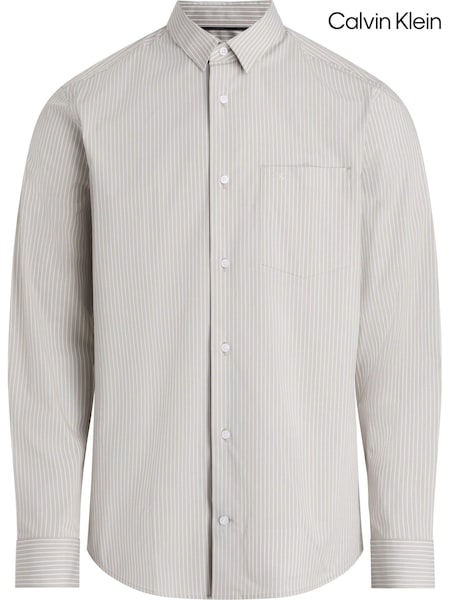 Calvin Klein Brown Light Slim Fit Poplin Stretch Shirt (E24449) | €53