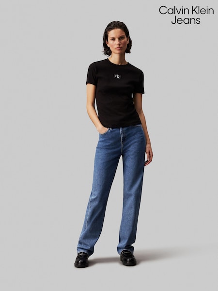 Calvin Klein Jeans Woven Label Ribbed T-Shirt (E24452) | €23