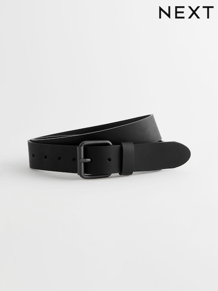 Black Casual Leather Belt (E24481) | CA$48
