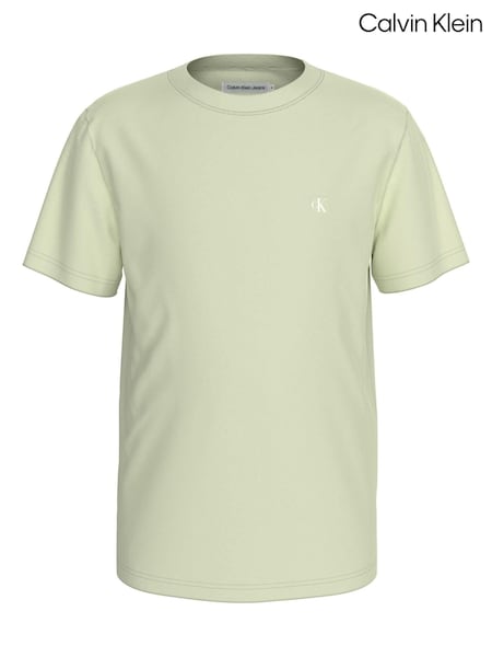 Calvin Klein Green 100% Cotton Monogram Mini Badge T-Shirt (E24521) | €14.50