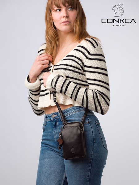'Leia' Leather Cross-Body Phone Bag (E24548) | $54