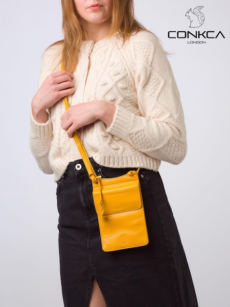 Conkca 'Milly' Leather Cross-Body Phone Black Bag (E24584) | €48