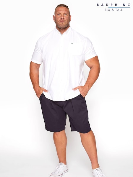 Albastru - Pantaloni scurți chino cu talie elastică <span translate="no">BadRhino Big & Tall</span> (E24910) | 216 LEI