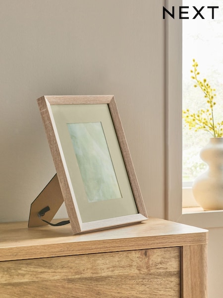 Green Sage Colour Mount and Oak Effect Photo Frame (E24989) | €11 - €16