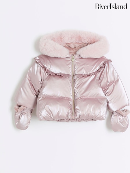 River Island Pink Baby Girls Padded Jacket (E25006) | AED87