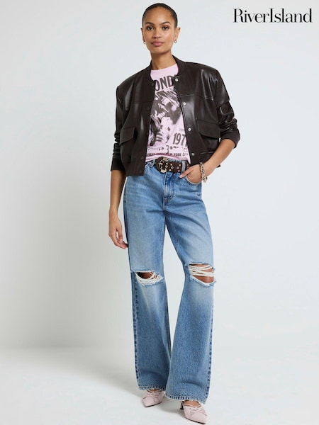 River Island 100% Cotton Blondie Short Sleeve Printed T-Shirt (E25013) | €41