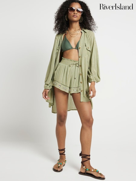 River Island Oversized Light Metallic Shirt (E25014) | 125 LEI