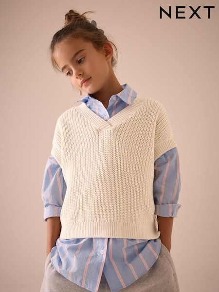 Ecru Knitted Tank (3-16yrs) (E25058) | AED43 - AED56