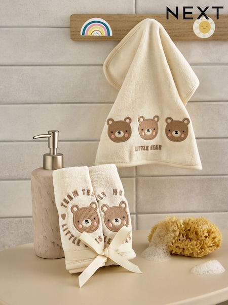 3 Pack Natural Bear 100% Cotton Face Cloths (E25061) | $18