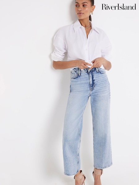River Island Light Wide Crop Doris Jeans (E25093) | 161 LEI