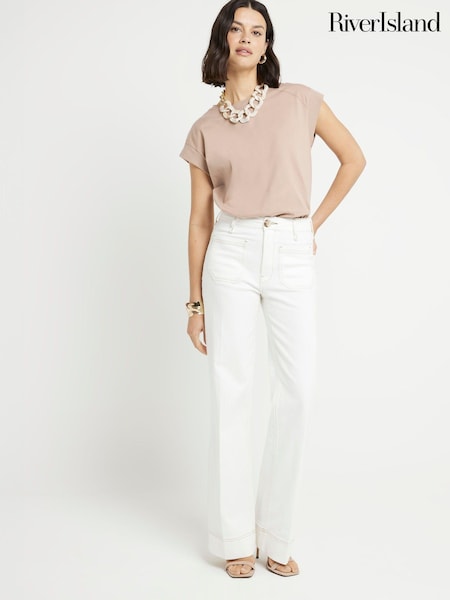 River Island High Rise Wide Leg Jeans (E25094) | €79