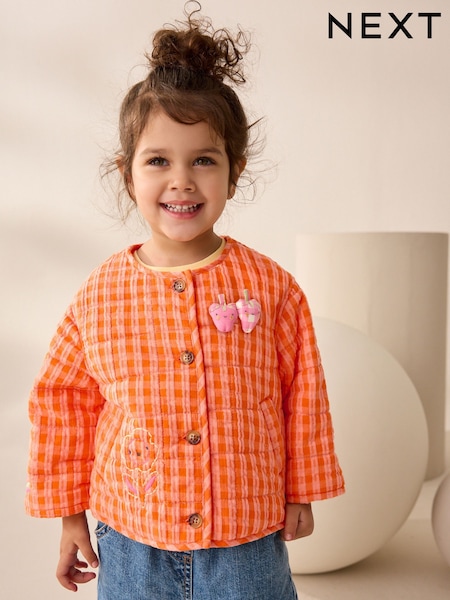 برتقالي - Gingham Character Jacket (3mths-7yrs) (E25113) | ‏127 د.إ.‏ - ‏ 147‏ د.إ.