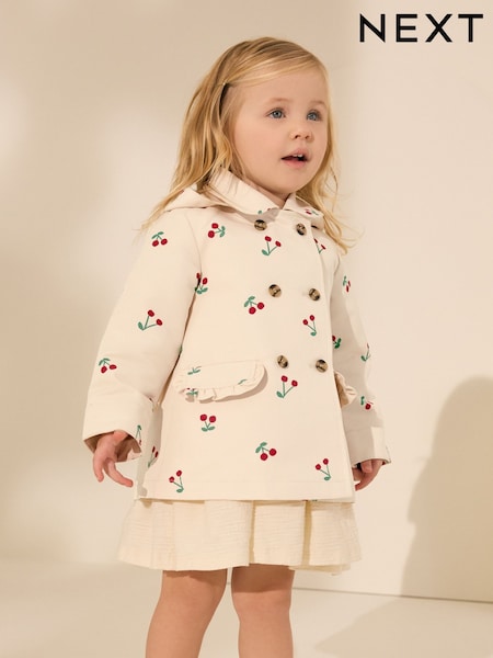 Neutral Cherry Printed Shower Resistant Trench Coat (3mths-7yrs) (E25134) | $53 - $62