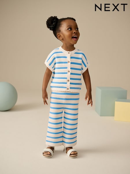 כחול/לבן - 100% Cotton Stripe Tank And Trousers Set (3mths-7yrs) (E25144) | ‏101‏₪ - ‏117‏ ₪