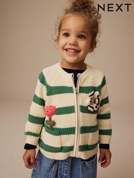 Ecru - Crochet Zip Cardigan (3mths-7yrs) (E25152) | €19 - €23