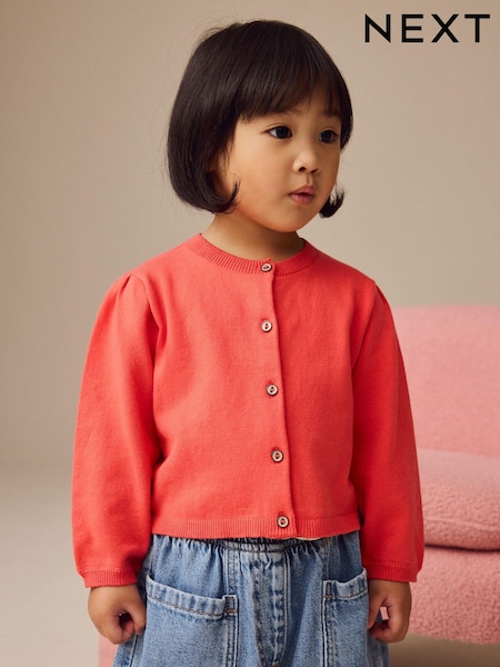 rdeča - Pleated Sleeve Cardigan (3mths-10yrs) (E25159) | € 11 - € 15