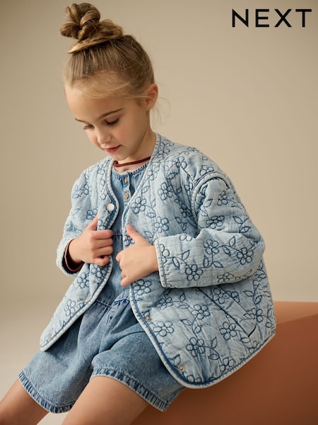 Denim Flower Quilted Jacket (3-16yrs) (E25191) | Rp 1,009,000 - Rp 1,370,000