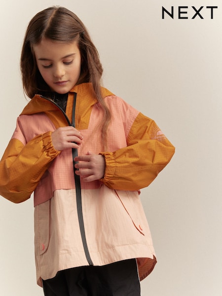 ורוד אפרסק - Waterproof Colourblock Cagoule Jacket (3-16yrs) (E25194) | ‏126‏₪ - ‏168‏ ₪