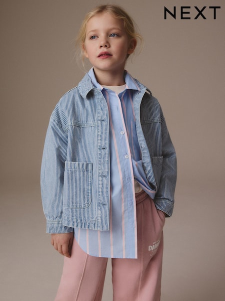 Blau gestreift - Denim Shacket (3-16yrs) (E25199) | CHF 34 - 43 CHF
