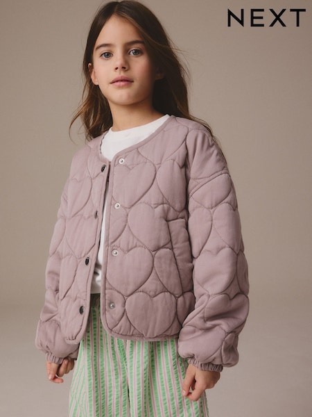 Temno vijolična - Quilted Heart Jacket (3-16yrs) (E25202) | € 32 - € 45