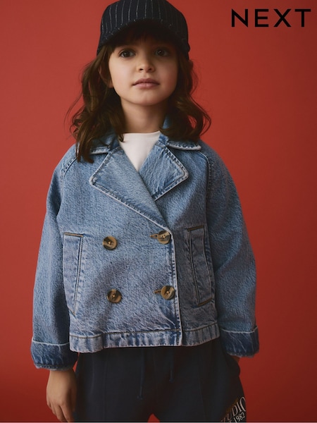 دنيم أزرق متوسط - 100% Cotton Trench Jacket (3-16yrs) (E25205) | ‏127 د.إ.‏ - ‏ 178‏ د.إ.