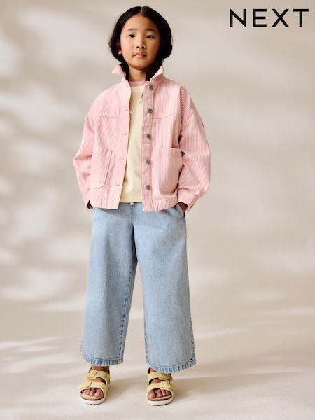 Pinke Streifen - Denim Shacket (3-16yrs) (E25206) | CHF 34 - 43 CHF