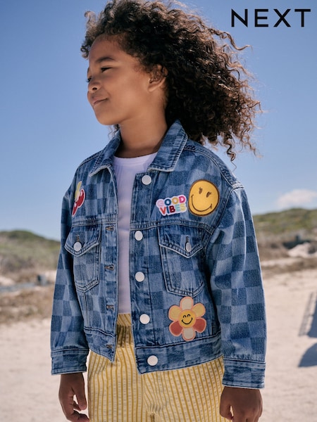 Blue Denim 100% Cotton Smiley World Denim Jacket (3-16yrs) (E25210) | AED142 - AED173