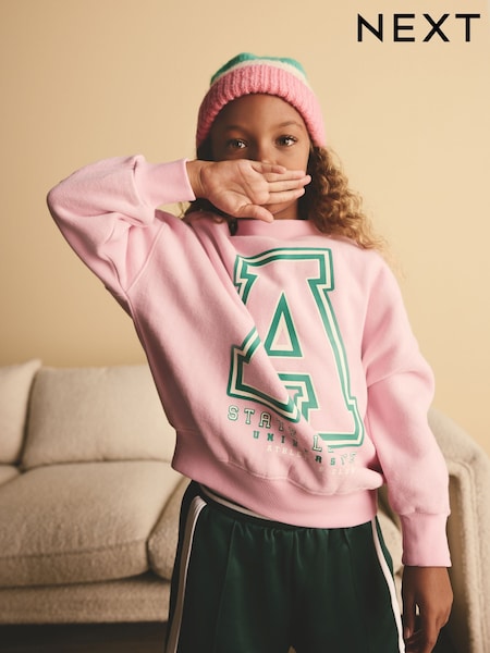 Pink/Green Slogan Sweatshirt (3-16yrs) (E25244) | AED39 - AED56