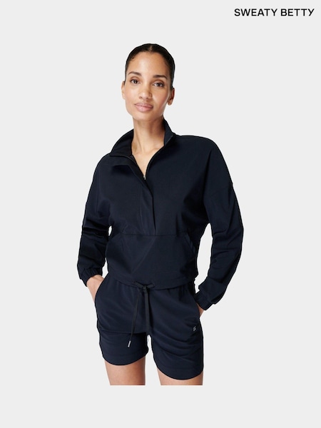 Sweaty Betty Black Explorer Half Zip Midlayer Top (E25269) | €59