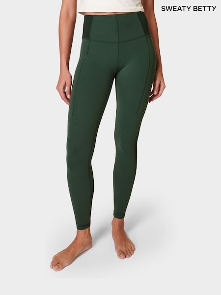 Sweaty Betty Green Supersoft Rib Yoga Leggings (E25336) | €56