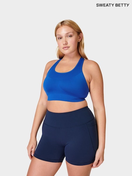 Sweaty Betty Blue Power 4" Biker Shorts (E25352) | ₪251