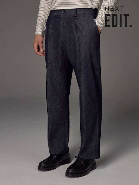 Синій - EDIT Relaxed Fit Denim Trousers (E25516) | 1 485 грн