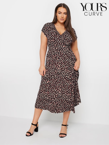Yours Curve Leopard Print Spot Print Wrap Dress (E25670) | €58
