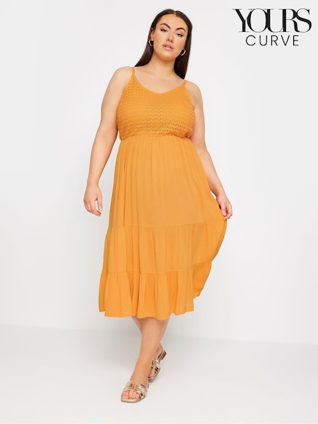 Yours Curve Limited Collection Crochet Crinkle Midaxi Dress (E25681) | 231 LEI
