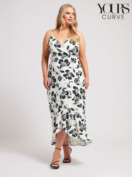 Yours Curve Floral Ruffle Wrap Dress (E25755) | €83