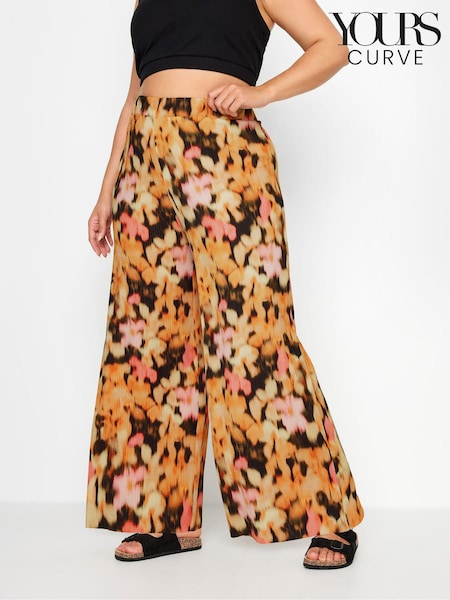 Yours Curve Textured Wide Leg Trousers (E25769) | ‏136‏₪