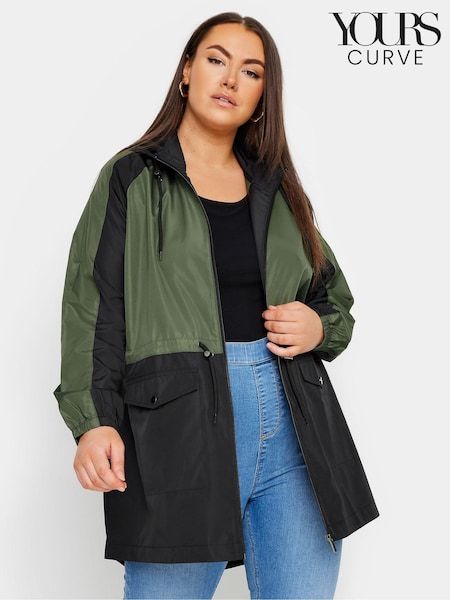 Yours Curve Green Lightweight Parka (E25811) | €48