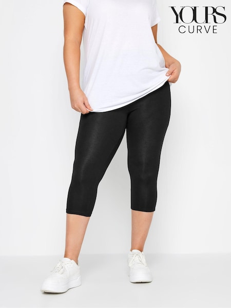 Yours Curve Black Soft Touch Stretch Cropped Leggings (E25818) | €26