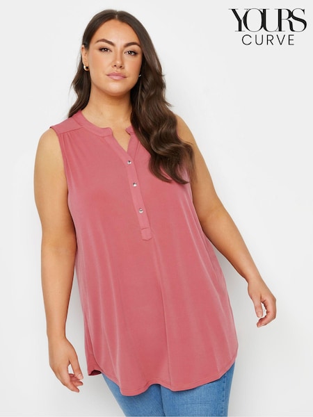 Yours Curve Pink Sleeveless Blouse (E25851) | 119 QAR