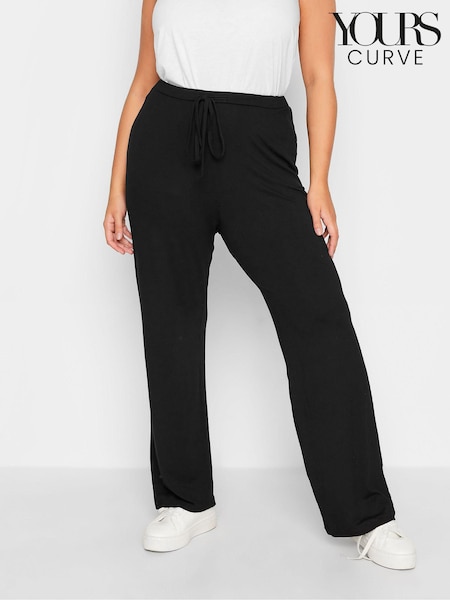 Yours Curve Wide Leg Pull On Stretch Jersey Yoga Joggers (E25852) | €36