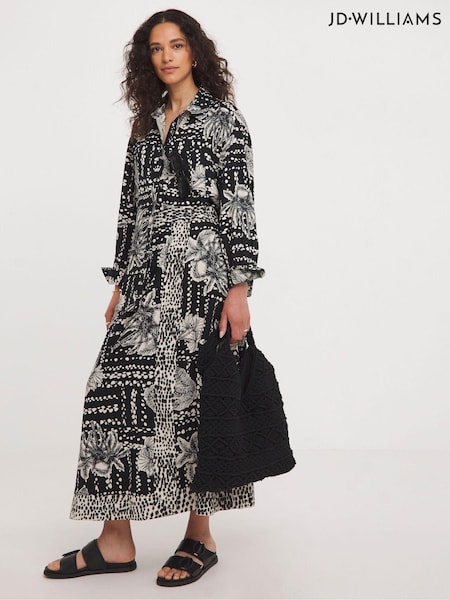 JD Williams Mono Print Linen Wrap Skirt (E25938) | €14.50