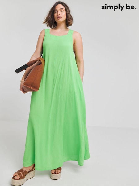 Simply Be Green Crinkle Trapeze Maxi Dress (E25977) | €21.50