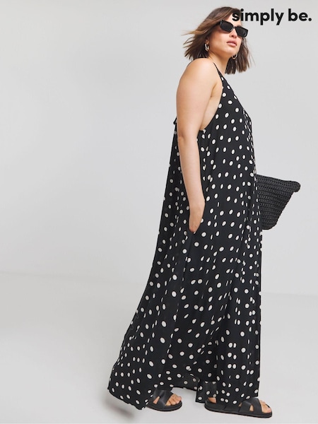 Simply Be Crinkle Trapeze Maxi Dress (E25980) | 175 LEI