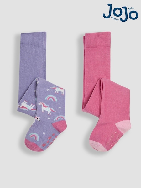JoJo Maman Bébé Cotton Rich Unicorn Tights 2 Pack (E26026) | 24 €