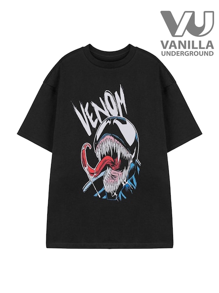 Vanilla Underground Black Mens Venom Licensed T-Shirt (E26137) | ₪132