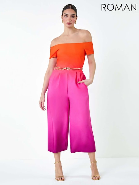Roman Ombre Bardot Stretch Jumpsuit (E26207) | ‏691‏₪